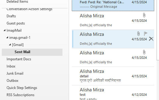 migrate all the Thunderbird mail items to Outlook
